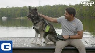 Welcome Home: Sergeant Bhatt reunites with his dog Bandit - GEICO